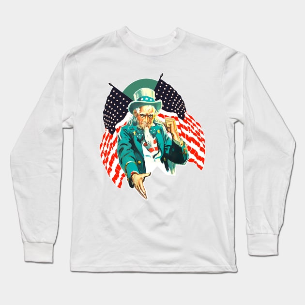 Uncle Sam inviting you Long Sleeve T-Shirt by Marccelus